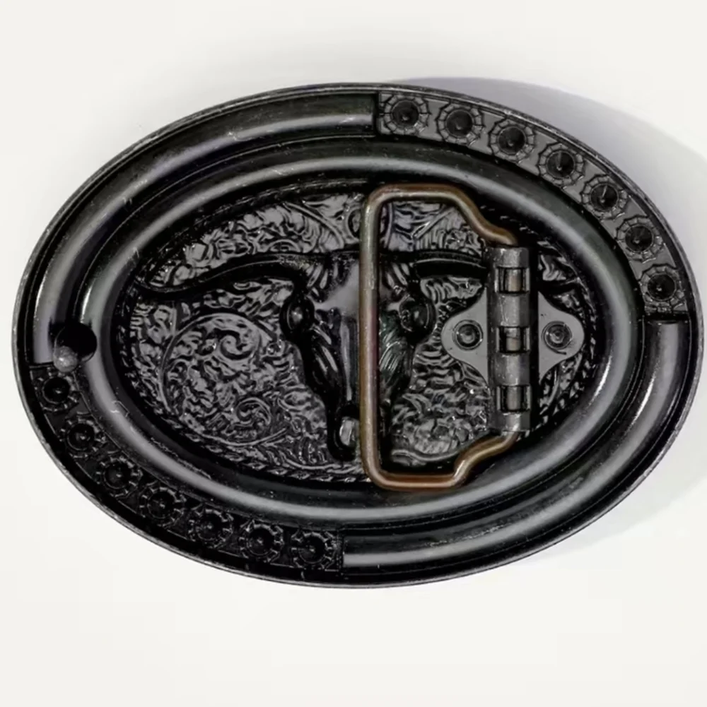 New men's cowboy bull western belt buckle